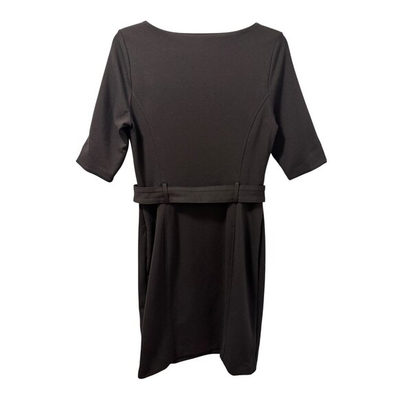 Banana Republic Black Tall 8 Sheath Dress With Belted Waist & 3/4 Sleeves Dress - Picture 7 of 11